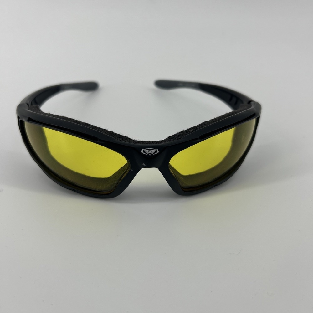 Global Vision Ultra Padded Motorcycle Glasses Yellow Lenses Anti Fog Vents UV400